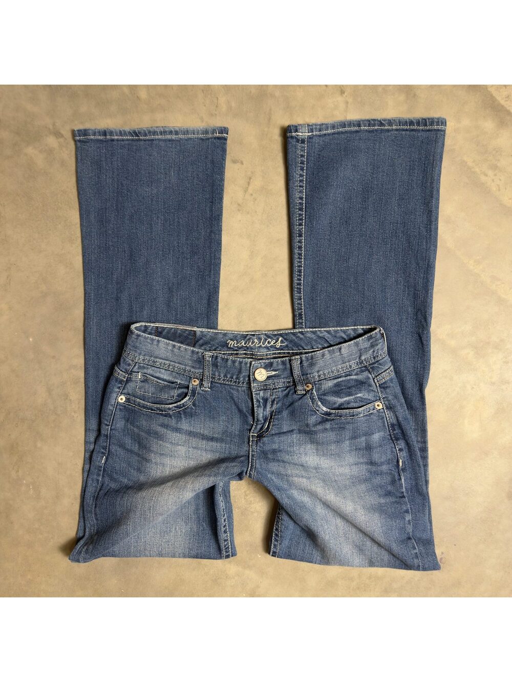 Maurices Bootcut Baggy Jeans Womens 3/4 Blue
